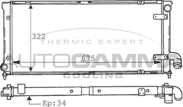 Autogamma 100961 - Radiator, mühərrikin soyudulması furqanavto.az