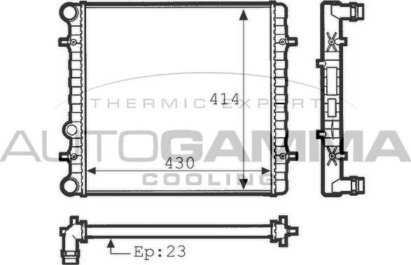 Autogamma 100968 - Radiator, mühərrikin soyudulması furqanavto.az