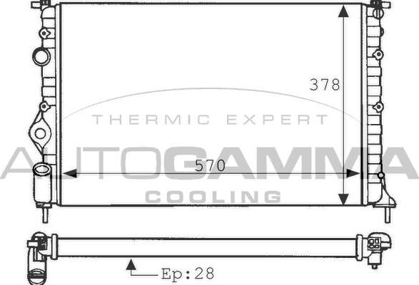 Autogamma 100904 - Radiator, mühərrikin soyudulması furqanavto.az