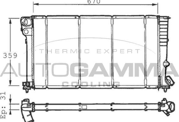 Autogamma 100159 - Radiator, mühərrikin soyudulması furqanavto.az