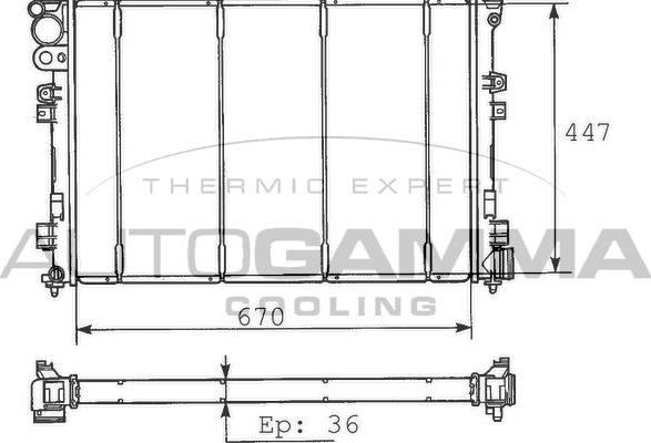 Autogamma 100187 - Radiator, mühərrikin soyudulması furqanavto.az