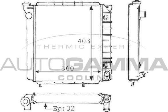 Autogamma 100833 - Radiator, mühərrikin soyudulması furqanavto.az