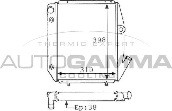 Autogamma 100827 - Radiator, mühərrikin soyudulması furqanavto.az