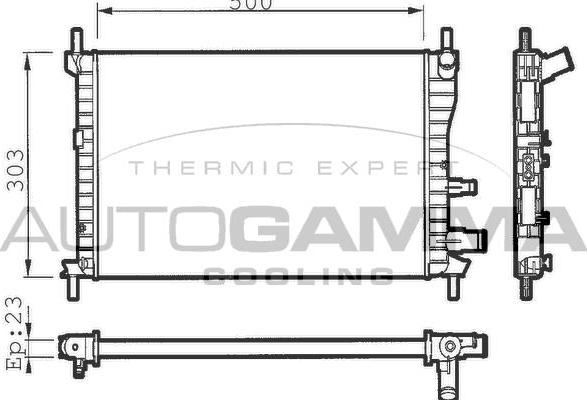 Autogamma 100356 - Radiator, mühərrikin soyudulması furqanavto.az