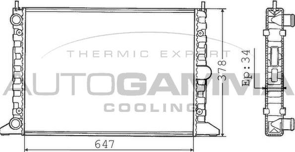 Autogamma 100358 - Radiator, mühərrikin soyudulması furqanavto.az