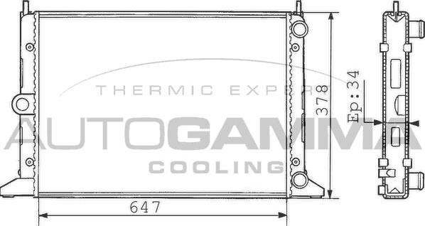 Autogamma 100360 - Radiator, mühərrikin soyudulması furqanavto.az