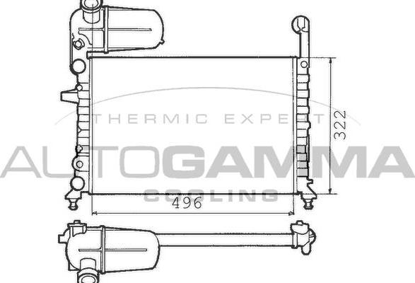 Autogamma 100307 - Radiator, mühərrikin soyudulması furqanavto.az