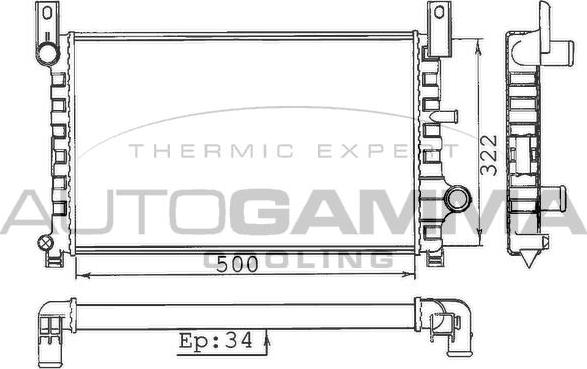 Autogamma 100331 - Radiator, mühərrikin soyudulması furqanavto.az