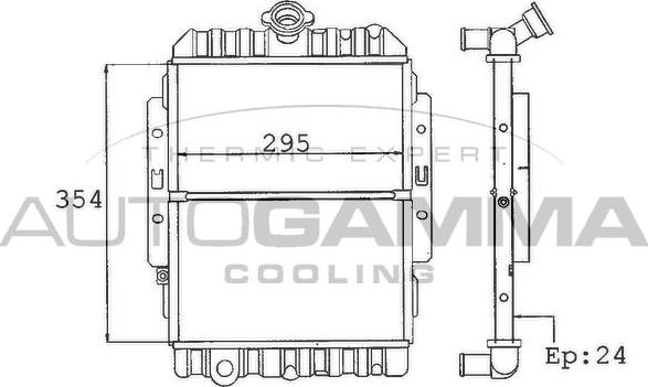 Autogamma 100244 - Radiator, mühərrikin soyudulması furqanavto.az