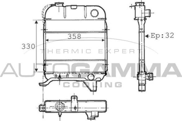 Autogamma 100762 - Radiator, mühərrikin soyudulması furqanavto.az