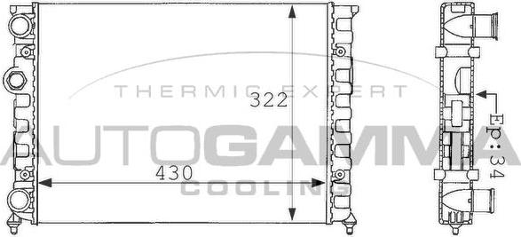 Autogamma 101055 - Radiator, mühərrikin soyudulması furqanavto.az