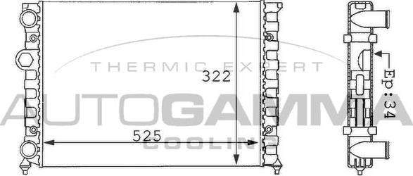 Autogamma 101056 - Radiator, mühərrikin soyudulması furqanavto.az