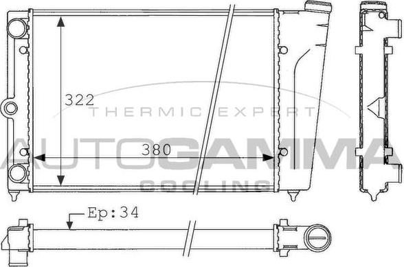 Autogamma 101039 - Radiator, mühərrikin soyudulması furqanavto.az