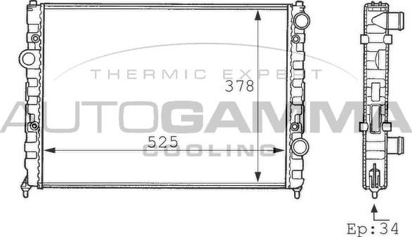 Autogamma 101075 - Radiator, mühərrikin soyudulması furqanavto.az