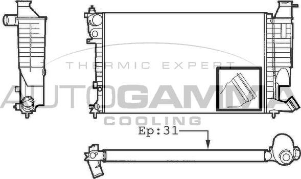 Autogamma 101311 - Radiator, mühərrikin soyudulması furqanavto.az