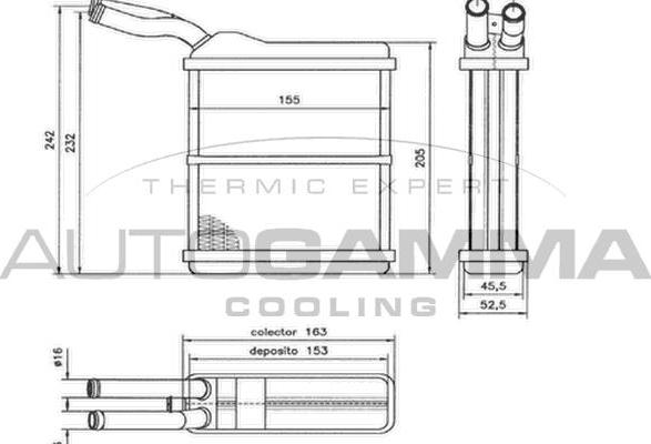 Autogamma 103810 - İstilik dəyişdiricisi, daxili isitmə furqanavto.az