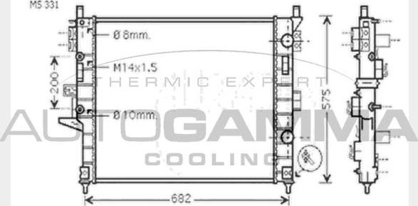 Autogamma 102923 - Radiator, mühərrikin soyudulması furqanavto.az