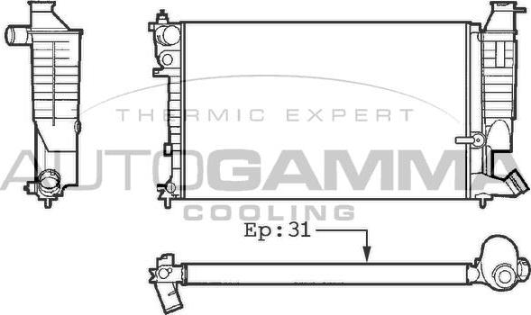 Autogamma 102879 - Radiator, mühərrikin soyudulması furqanavto.az