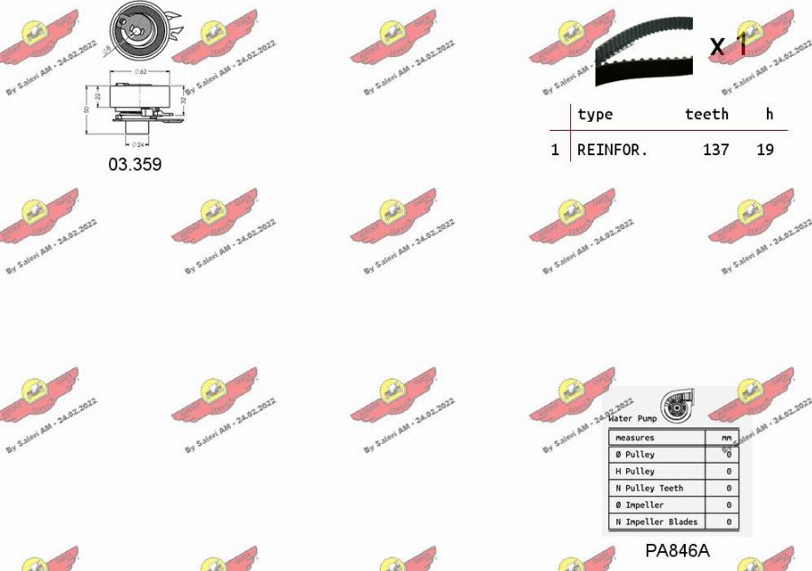 Autokit 04.5043PA - Su Pompası və Vaxt Kəməri Dəsti furqanavto.az