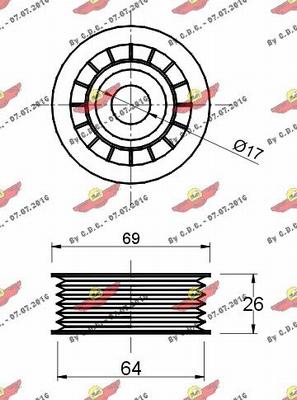 Autokit 03.80452 - Yönləndirmə / Bələdçi Kasnağı, v-yivli kəmər furqanavto.az