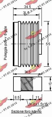 Autokit 03.80631 - Kasnak, alternator, sərbəst dönərli mufta furqanavto.az