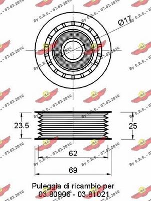 Autokit 03.80721 - Yönləndirmə / Bələdçi Kasnağı, v-yivli kəmər furqanavto.az