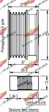 Autokit 03.81458 - Kasnak, alternator, sərbəst dönərli mufta furqanavto.az