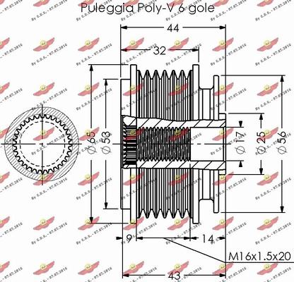 Autokit 03.81649 - Kasnak, alternator, sərbəst dönərli mufta furqanavto.az