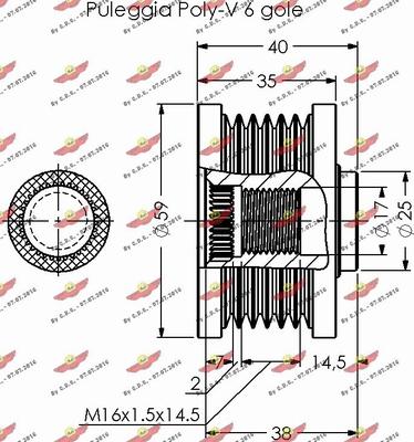 Autokit 03.81676 - Kasnak, alternator, sərbəst dönərli mufta furqanavto.az