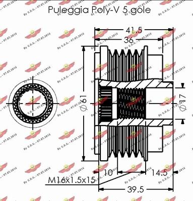 Autokit 03.81825 - Kasnak, alternator, sərbəst dönərli mufta furqanavto.az