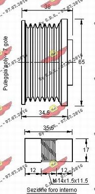 Autokit 03.81274 - Kasnak, alternator, sərbəst dönərli mufta furqanavto.az