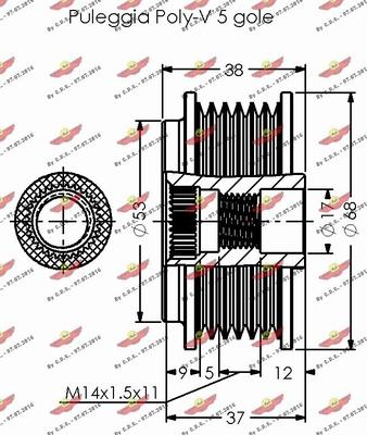 Autokit 03.81793 - Kasnak, alternator, sərbəst dönərli mufta furqanavto.az