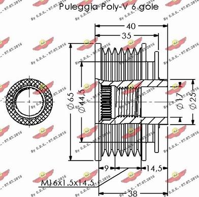 Autokit 03.82012 - Kasnak, alternator, sərbəst dönərli mufta furqanavto.az