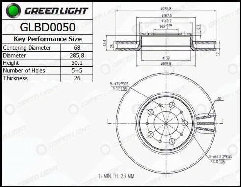 AutomotiveAdriado GLBD0050 - Əyləc Diski furqanavto.az