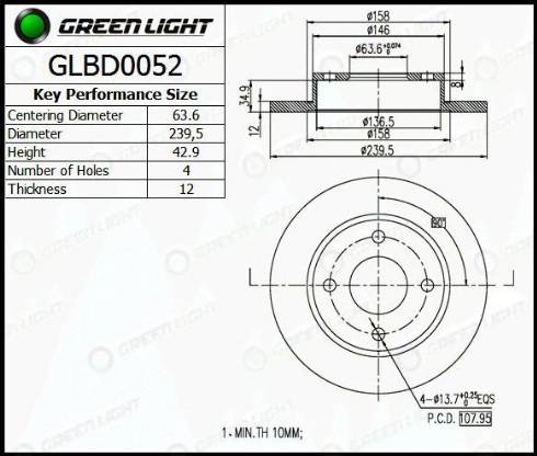 AutomotiveAdriado GLBD0052 - Əyləc Diski furqanavto.az