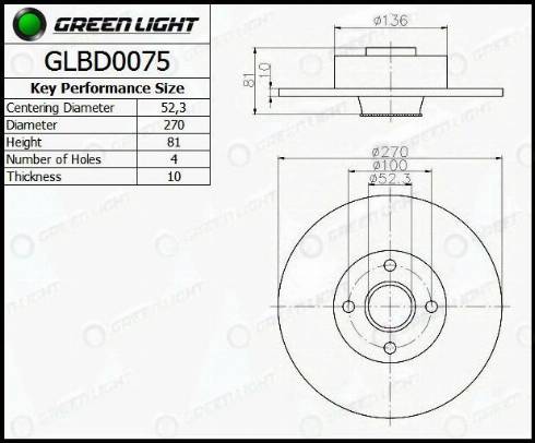 AutomotiveAdriado GLBD0075 - Əyləc Diski furqanavto.az