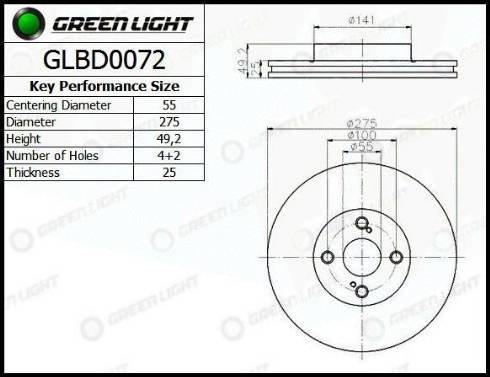 AutomotiveAdriado GLBD0072 - Əyləc Diski furqanavto.az