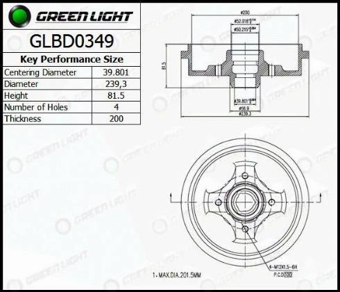 AutomotiveAdriado GLBD0349 - Əyləc barabanı furqanavto.az