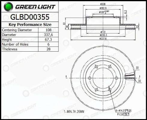 AutomotiveAdriado GLBD0355 - Əyləc Diski furqanavto.az