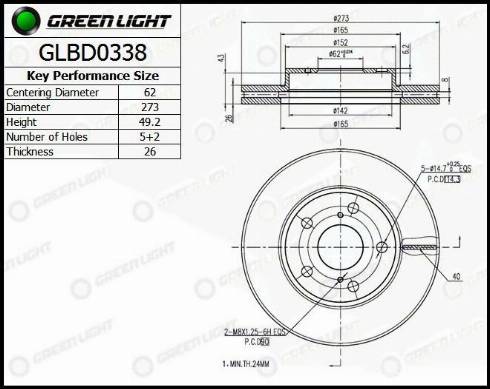 AutomotiveAdriado GLBD0338 - Əyləc Diski furqanavto.az