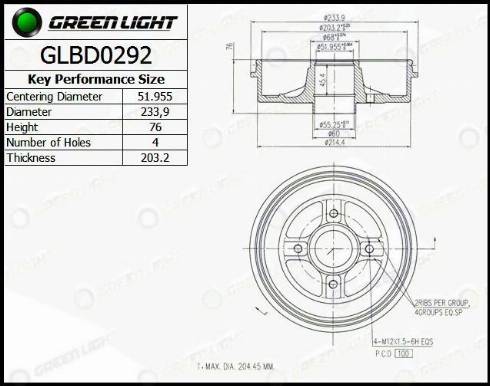 AutomotiveAdriado GLBD0292 - Əyləc barabanı furqanavto.az