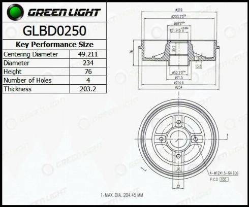 AutomotiveAdriado GLBD0250 - Əyləc barabanı furqanavto.az