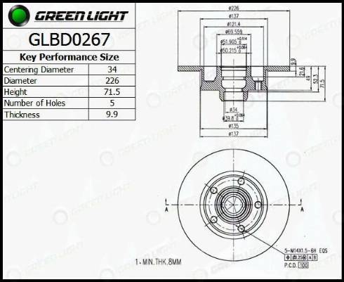 AutomotiveAdriado GLBD0267 - Əyləc Diski furqanavto.az