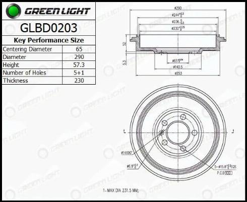 AutomotiveAdriado GLBD0203 - Əyləc barabanı furqanavto.az