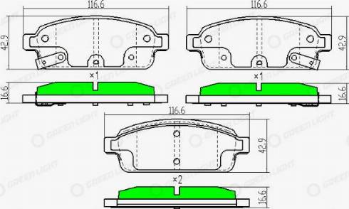 AutomotiveAdriado GLBP0075 - Əyləc altlığı dəsti, əyləc diski furqanavto.az