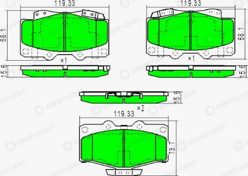 AutomotiveAdriado GLBP0198 - Əyləc altlığı dəsti, əyləc diski furqanavto.az