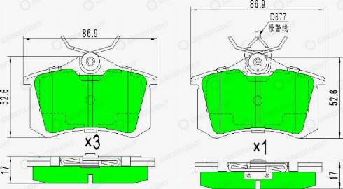 AutomotiveAdriado GLBP0119 - Əyləc altlığı dəsti, əyləc diski furqanavto.az