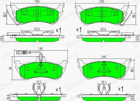 AutomotiveAdriado GLBP0336 - Əyləc altlığı dəsti, əyləc diski furqanavto.az