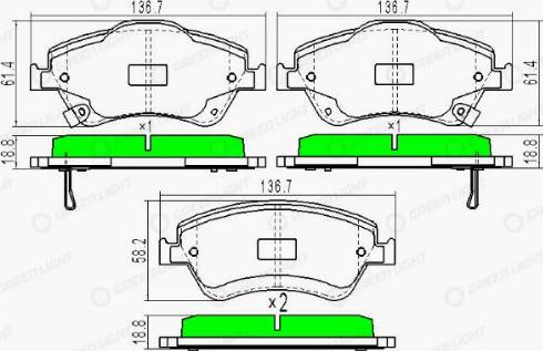 AutomotiveAdriado GLBP0268 - Əyləc altlığı dəsti, əyləc diski furqanavto.az