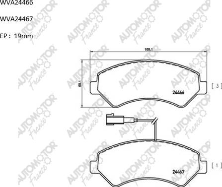 Automotor France PBP5464 - Əyləc altlığı dəsti, əyləc diski furqanavto.az